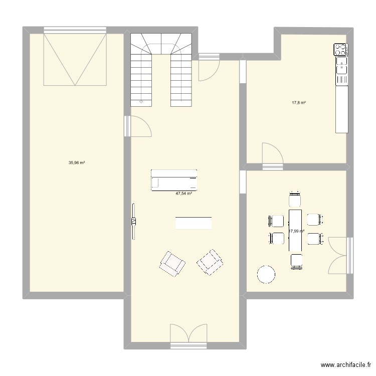 wee. Plan de 4 pièces et 119 m2