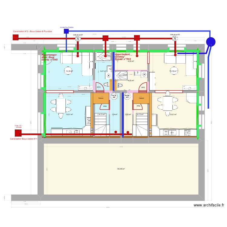 20251029 Projet Rénovation Sud Mury. Plan de 28 pièces et 301 m2