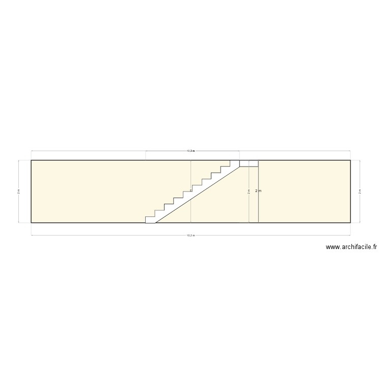 Escalier mur rivière face. Plan de 0 pièce et 0 m2