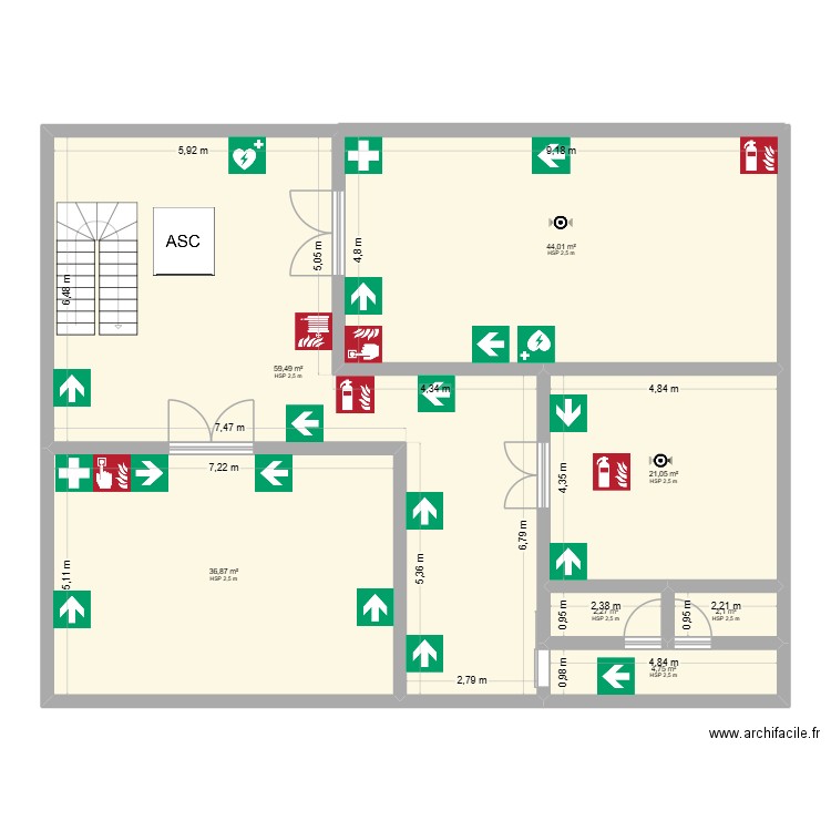 Planta 2. Plan de 7 pièces et 171 m2