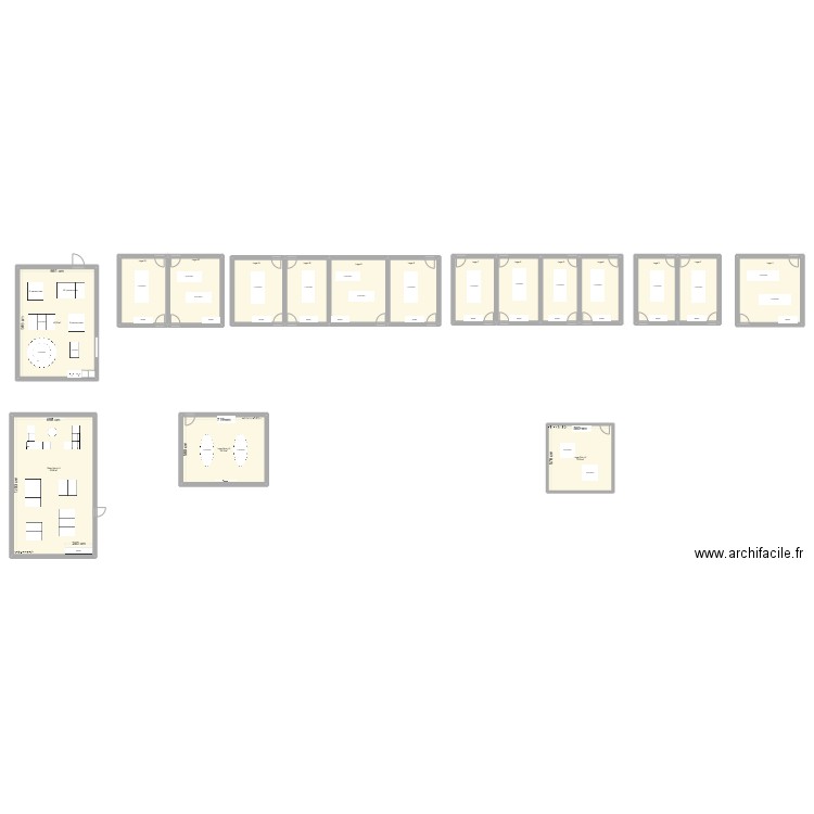 plan loges. Plan de 17 pièces et 505 m2
