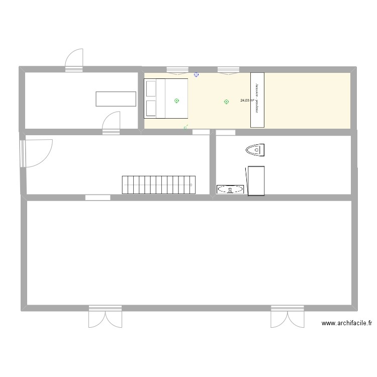 ANISH. Plan de 1 pièce et 24 m2