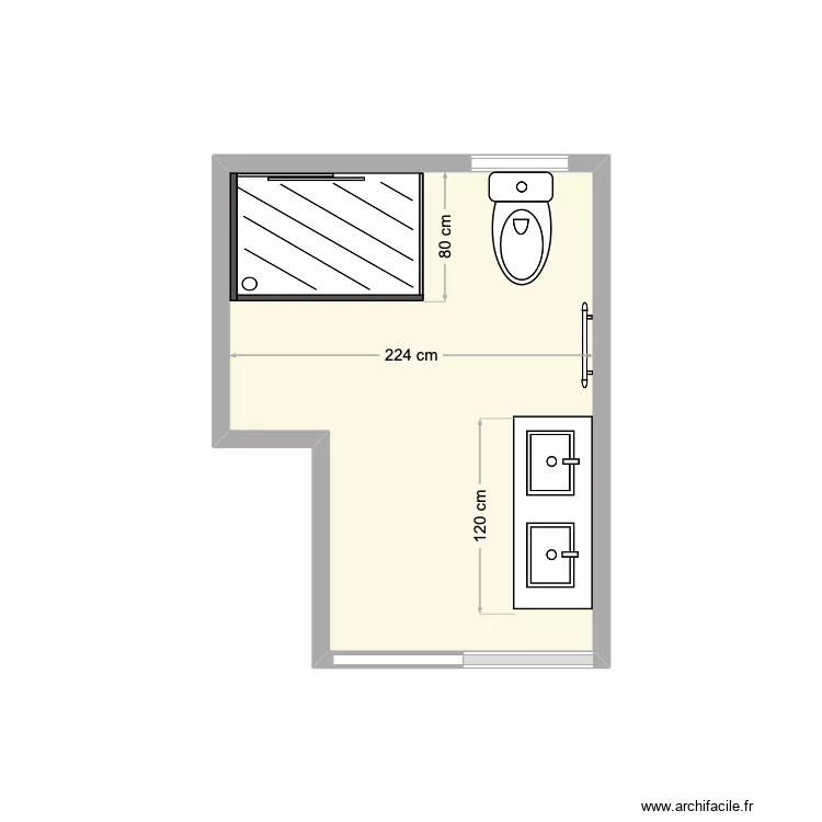 sallede bains. Plan de 