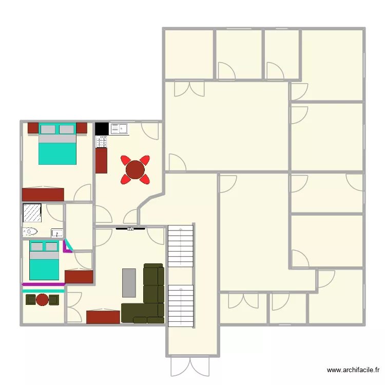 Appartement rdc INSS. Plan de 22  et 188 m²