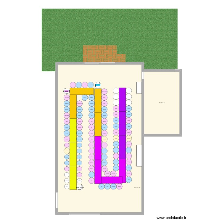 anniversaire. Plan de 2 pièces et 204 m2