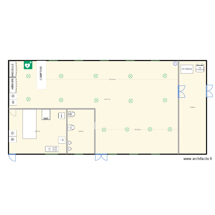 Salle Balinghem1. Plan de 4 pièces et 252 m2