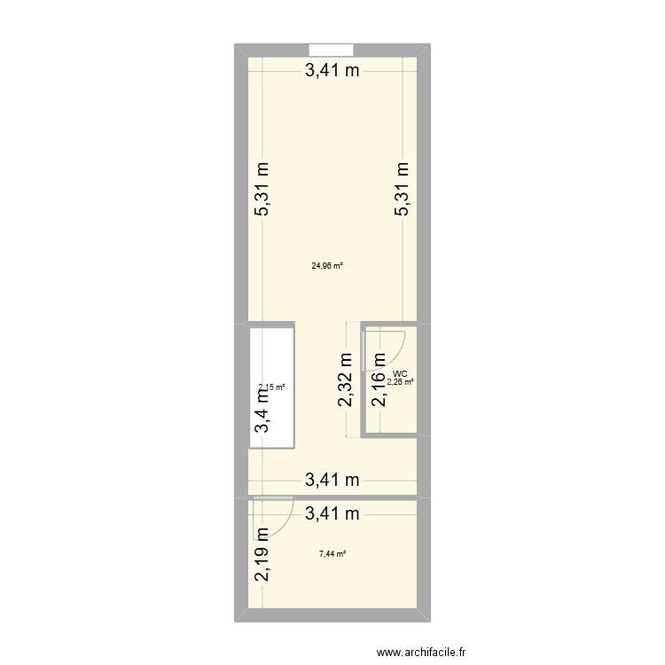 PROJET TENCIN_GRANGE M. BIANCHINI. Plan de 9 pièces et 75 m2