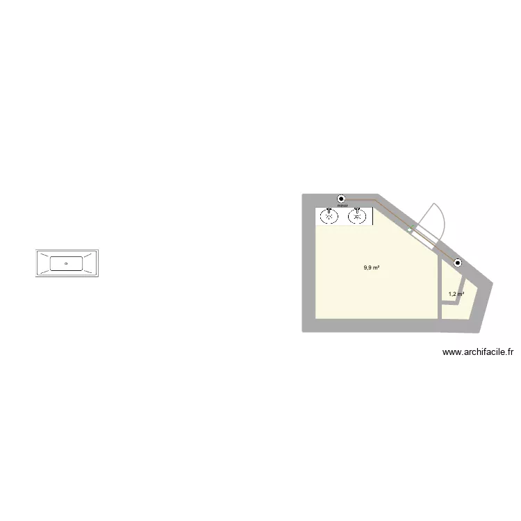 isambre villa. Plan de 2  et 11 m²