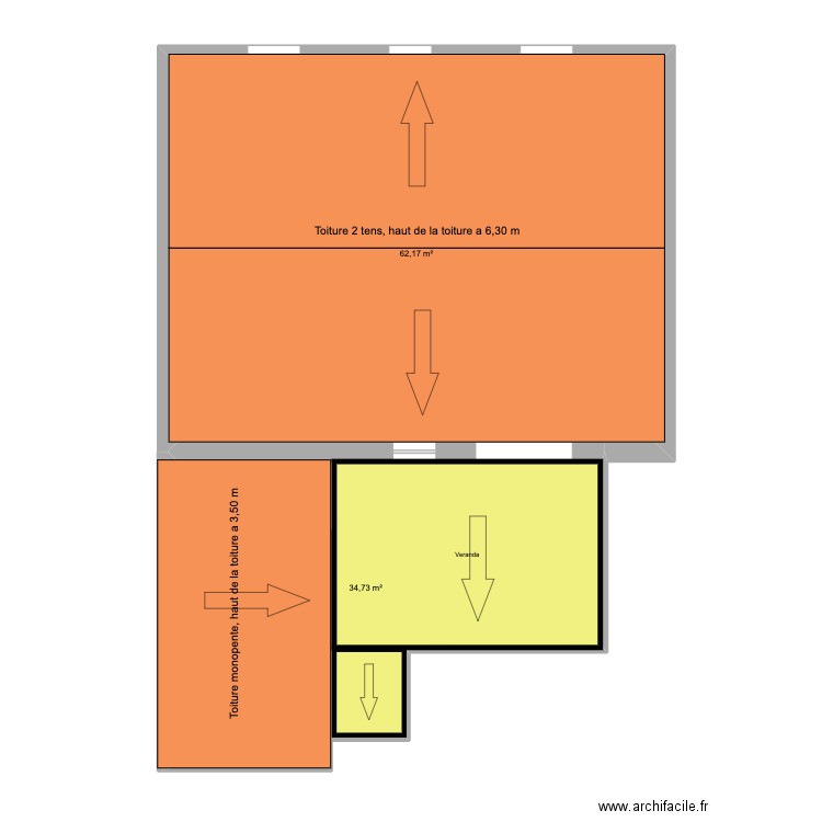 Plan existant. Plan de 2 pièces et 97 m2