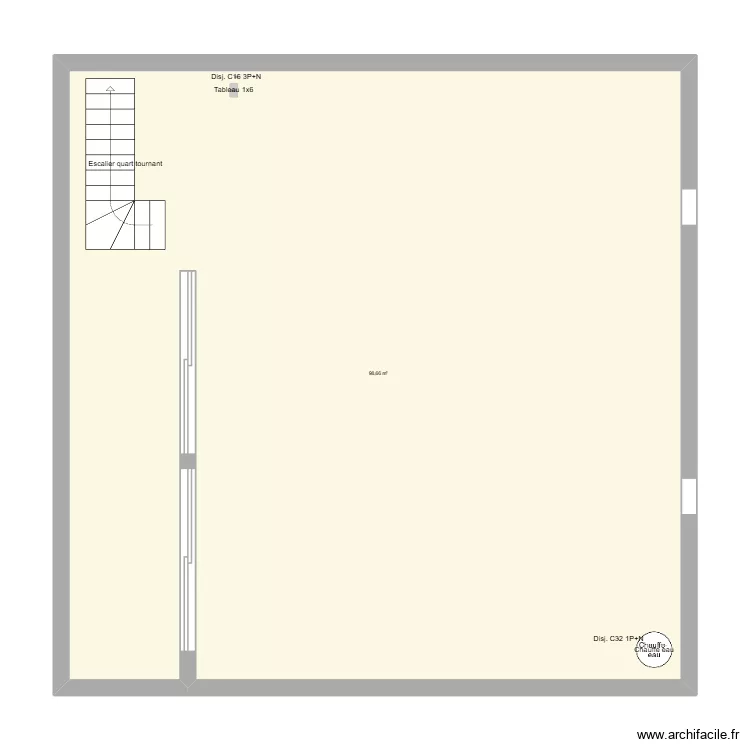 Plan Barran étage 2. Plan de 1 et 99 m² Plan Barran étage 2. Plan de 1 et 99 m²