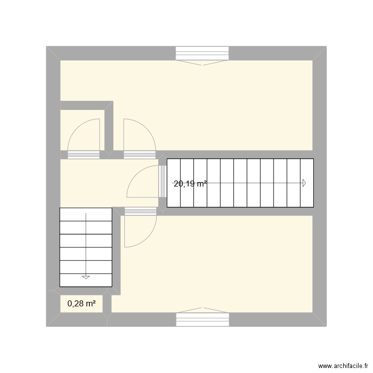 maison. Plan de 2 pièces et 20 m2