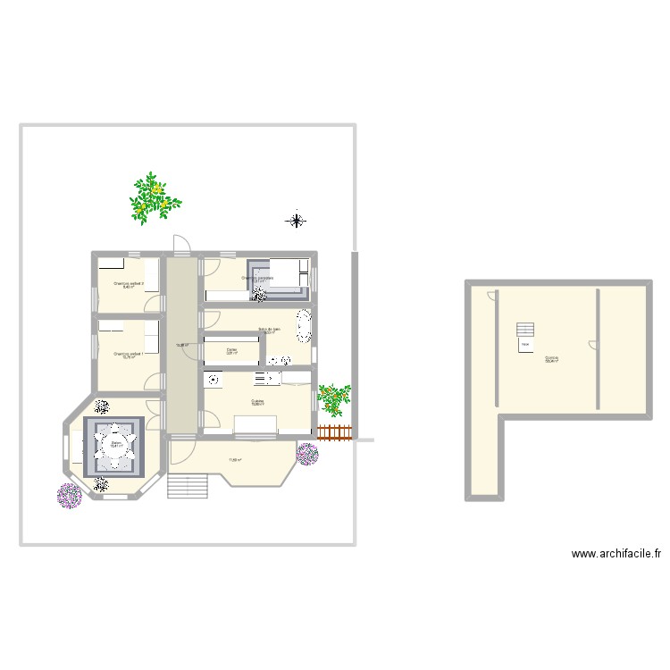 Maison T. Plan de 10 pièces et 161 m2