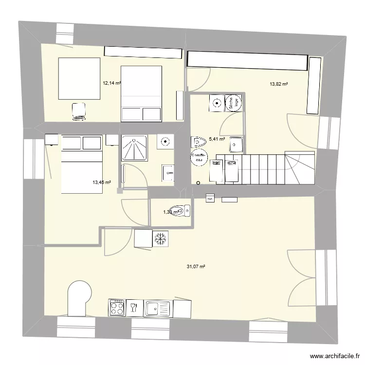 CHALET-APPART aménagement. Plan de 6 et 83 m² CHALET-APPART aménagement. Plan de 6 et 83 m²