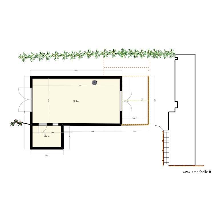 handgard 3. Plan de 2 pièces et 47 m2