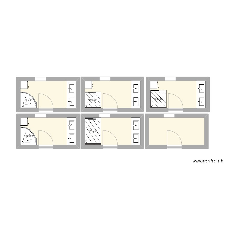 SDB haut. Plan de 6 pièces et 27 m2