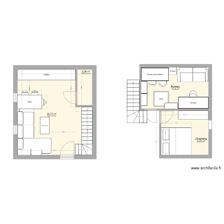 Craponne v2. Plan de 4 pièces et 48 m2