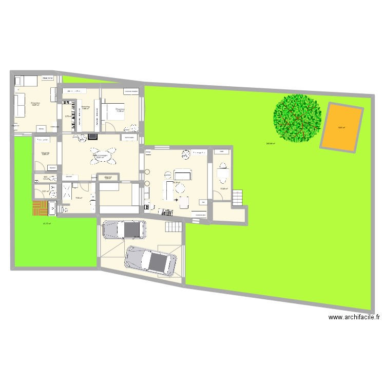 plan de base 8. Plan de 16 pièces et 463 m2