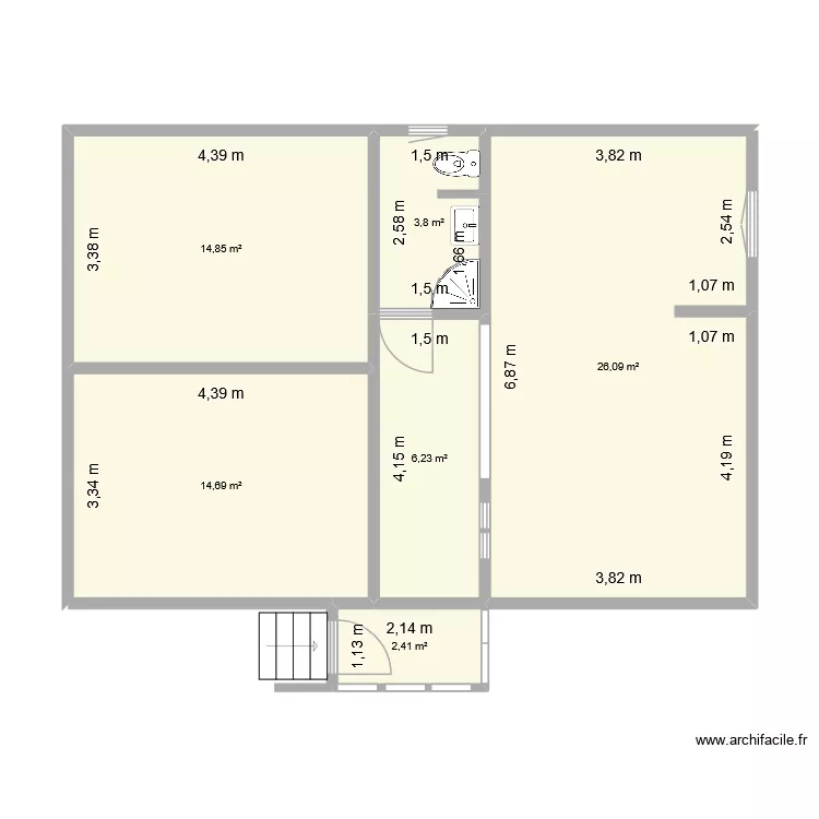87G7211. Plan de 6  et 68 m²