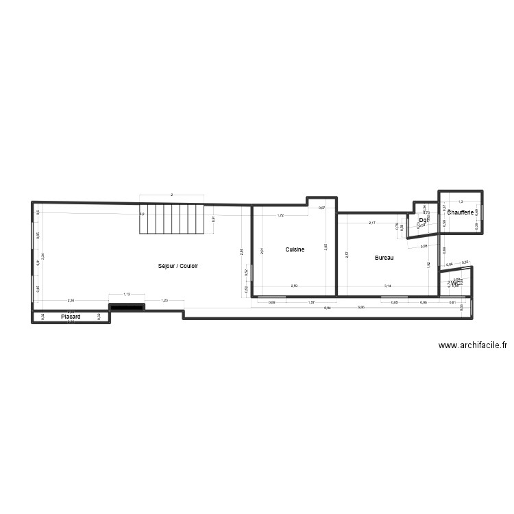 Auguste Comte - Dijon. Plan de 8 pièces et 46 m2
