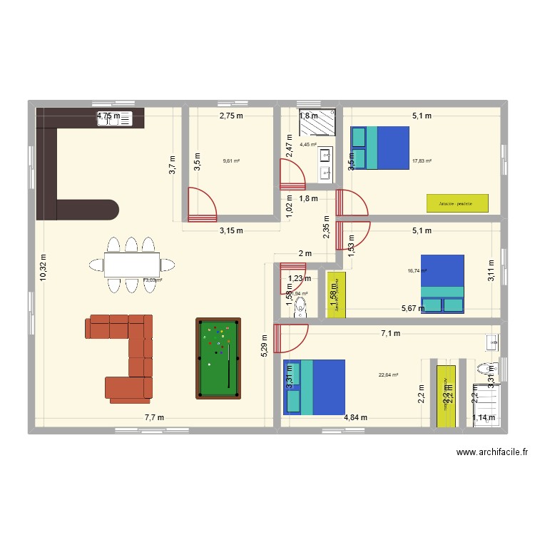 maison majunga. Plan de 7 pièces et 146 m2