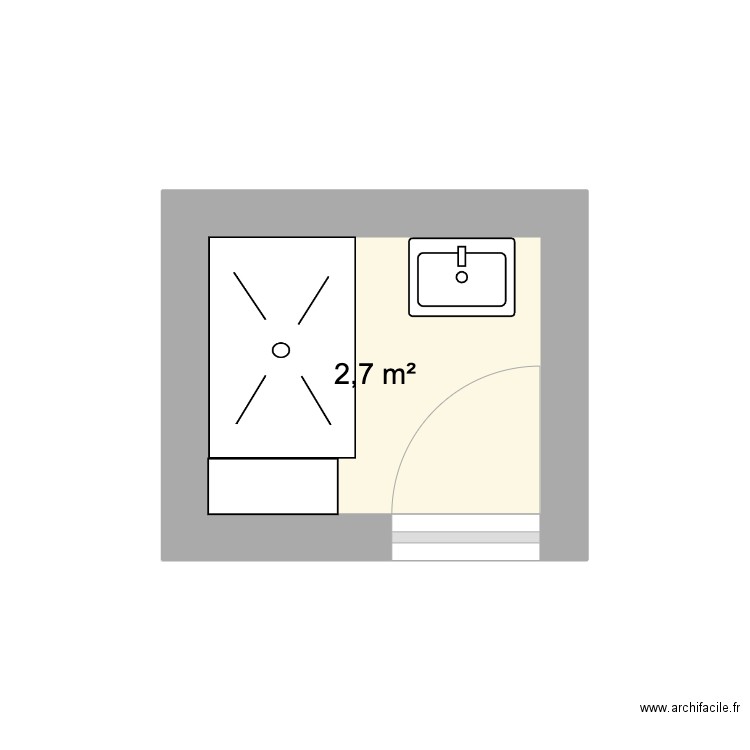 salle de bain clark. Plan de 1 pièce et 3 m2