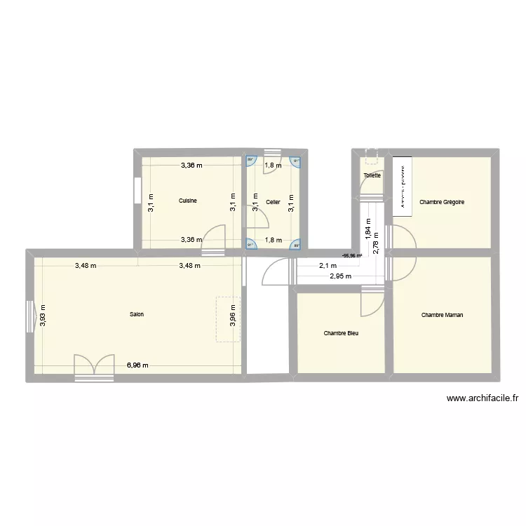 Maison lirac. Plan de 8  et 80 m²