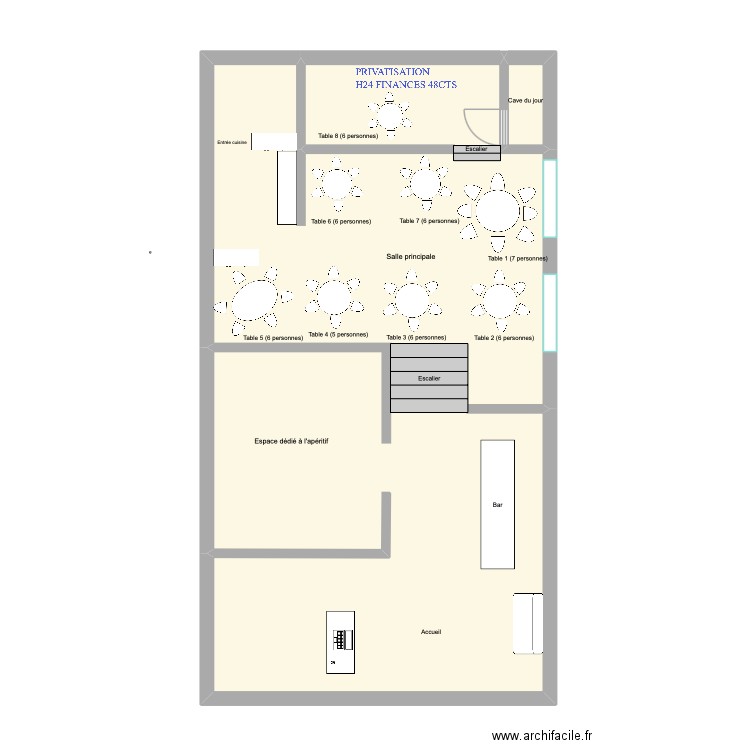 plan 2. Plan de 2 pièces et 75 m2
