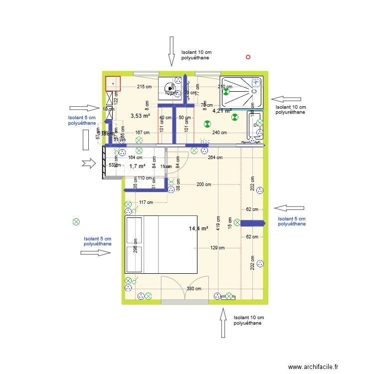 Chambre v9 08 Jan 2024. Plan de 5 pièces et 24 m2