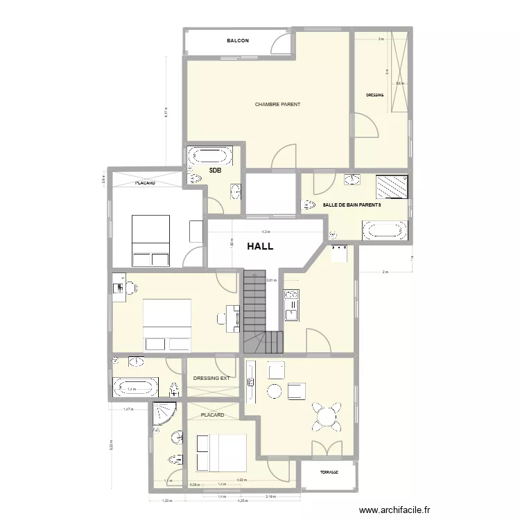 Plan Ngoyo &eacute;tage _Plomberie. Plan de 13  et 118 m²