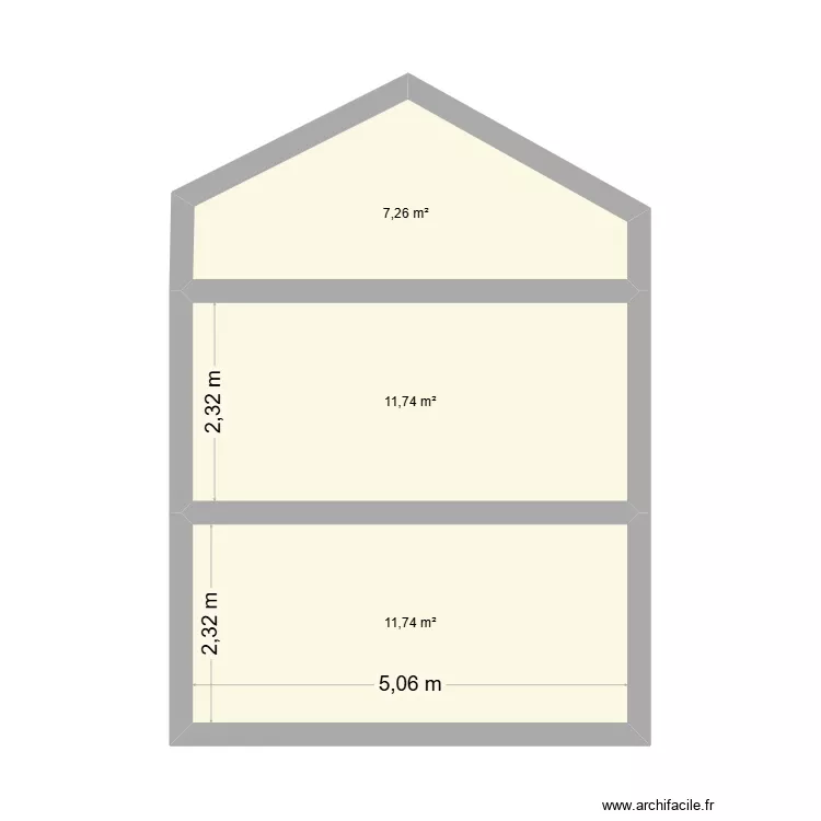 plan de c&ocirc;t&eacute;. Plan de 3  et 31 m²