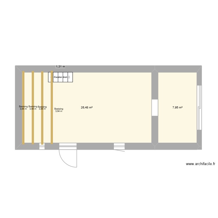 projet brumas bat 3. Plan de 2 pièces et 34 m2