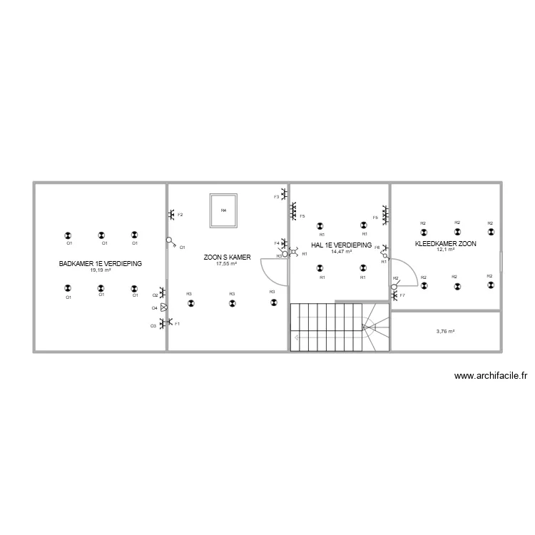 HASS3K. Plan de 5 Pièces et 67 m²