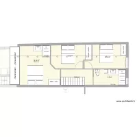 plan avec 3 chambres en haut bis