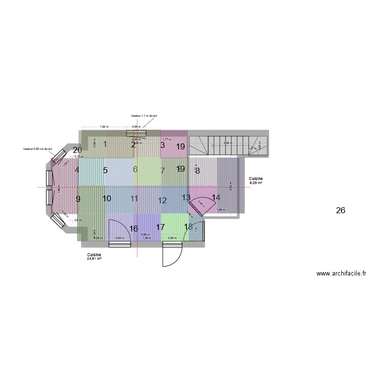 cuisine et buanderie calpinage. Plan de 2 pièces et 33 m2