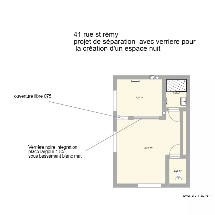 st r&eacute;my. Plan de 4  et 34 m²