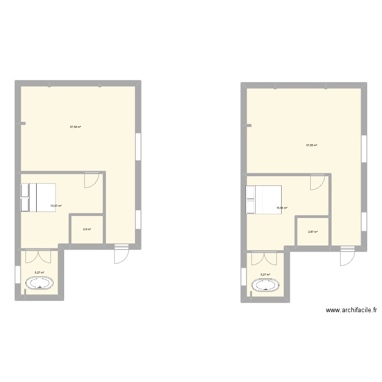 Réno plateau périgueux 61m2. Plan de 8 pièces et 123 m2