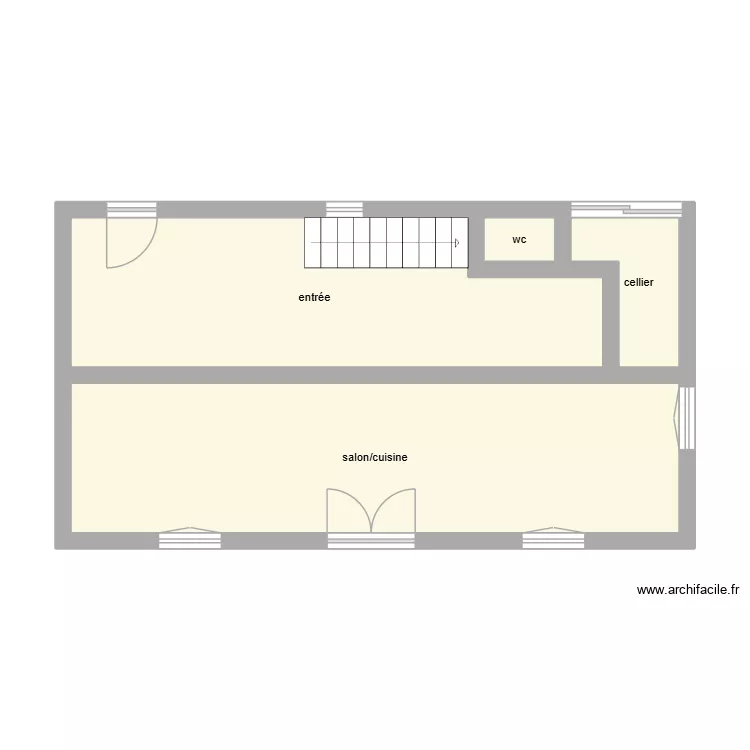 LABRUJACQUET rdc état initial. Plan de 4 Pièces et 45 m² LABRUJACQUET rdc état initial. Plan de 4 Pièces et 45 m²