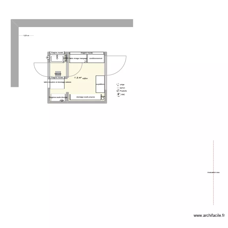 CEO. Plan de 1  et 12 m²