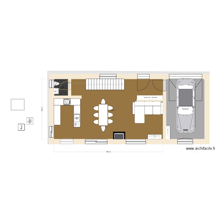Plan Lulu. Plan de 13 pièces et 217 m2