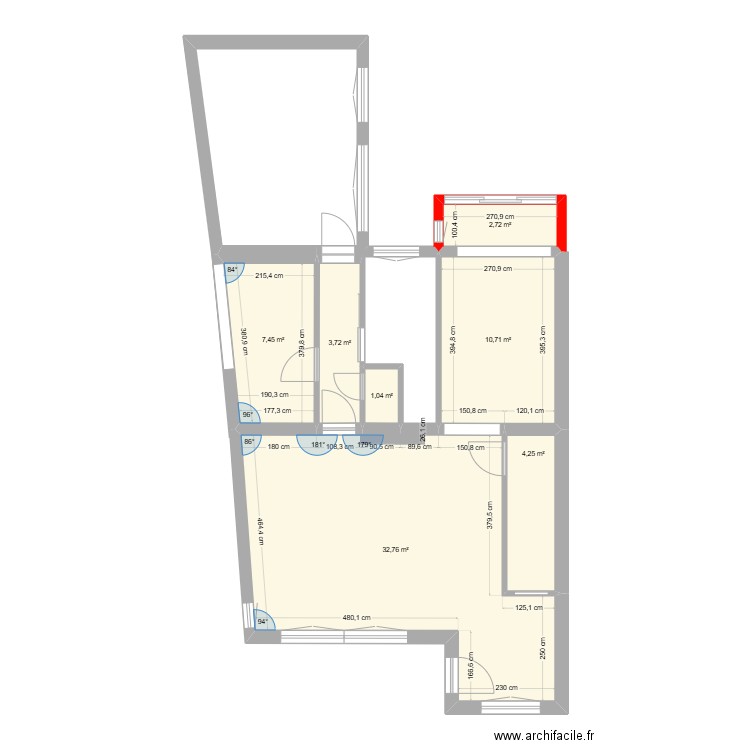 baie vitrée. Plan de 13 pièces et 130 m2
