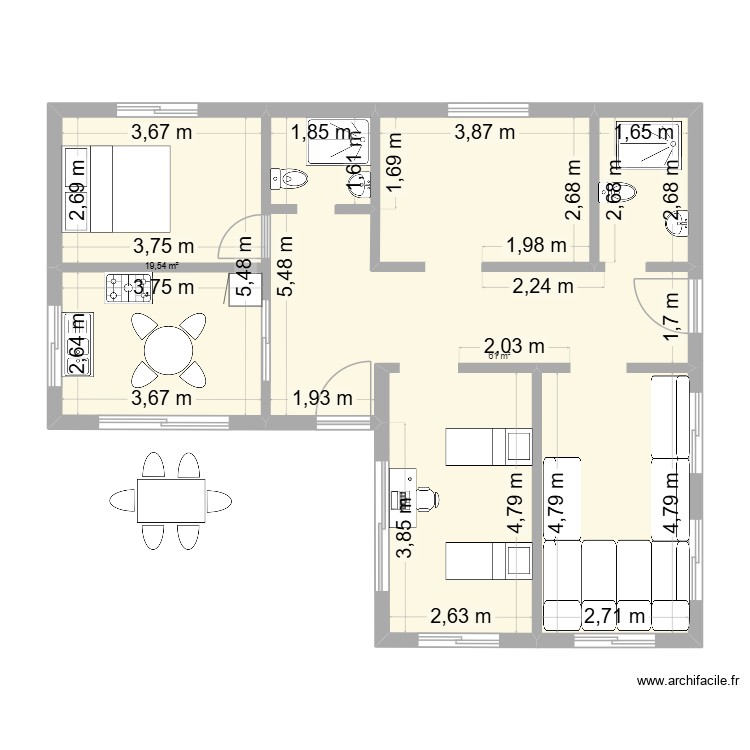 plan maison 2d. Plan de 0 pièce et 0 m2