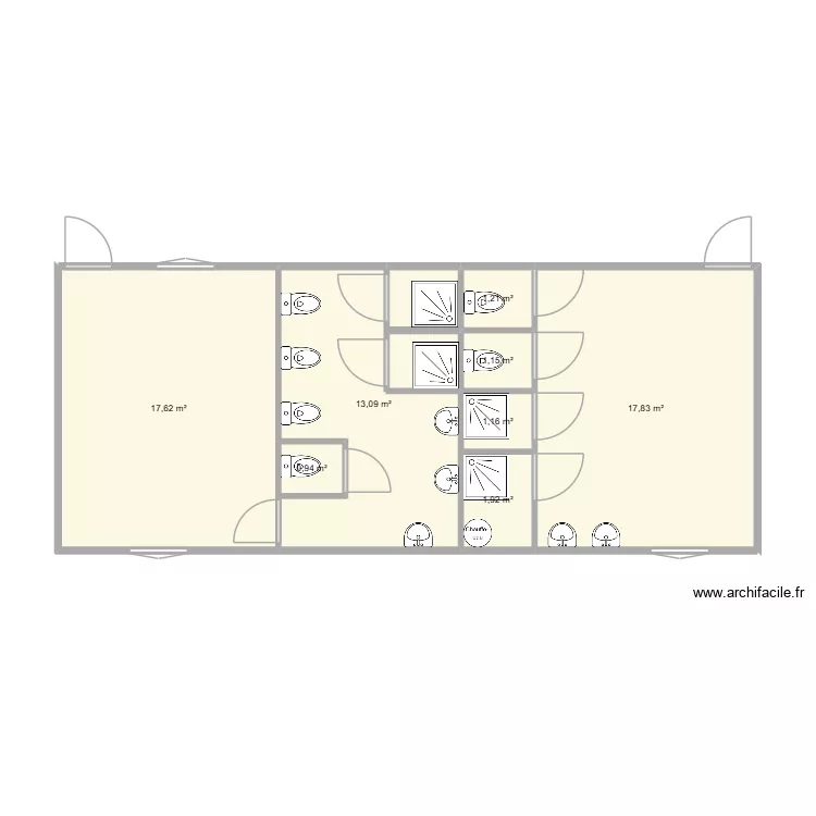 vestiaire douche. Plan de 8 et 55 m² vestiaire douche. Plan de 8 et 55 m²