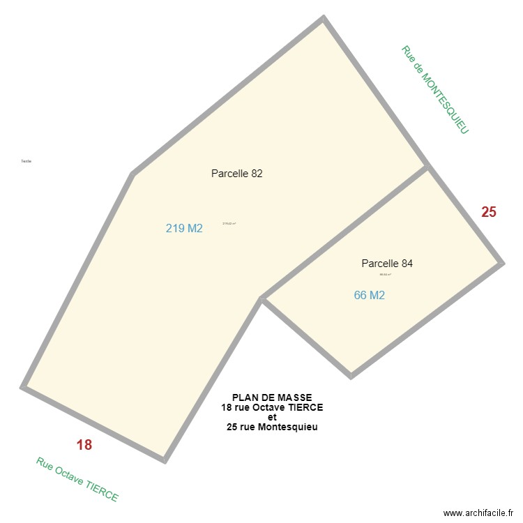 octave tierce. Plan de 2 pièces et 286 m2