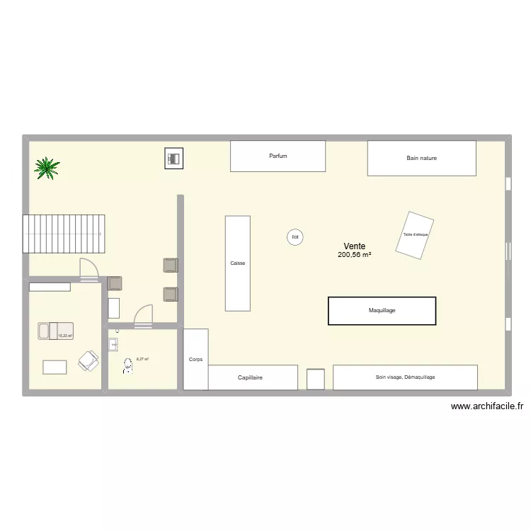 rdc institut yr. Plan de 3 Pièces et 224 m²