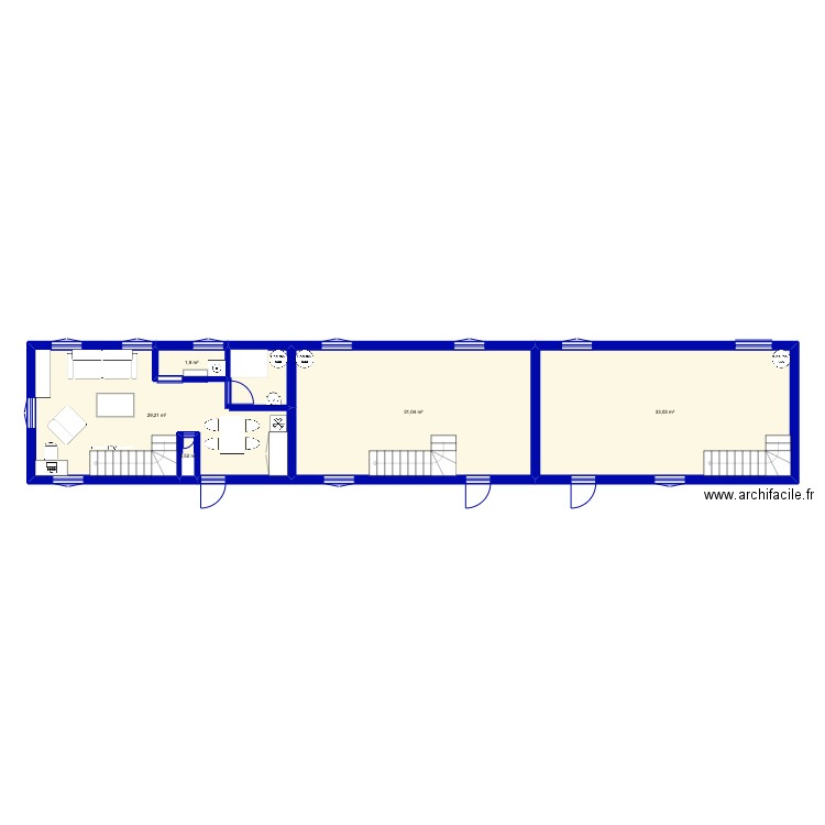 Douvrend. Plan de 5 pièces et 96 m2