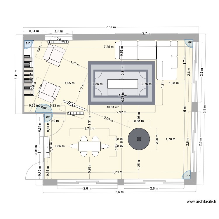 castel. Plan de 1 pièce et 41 m2