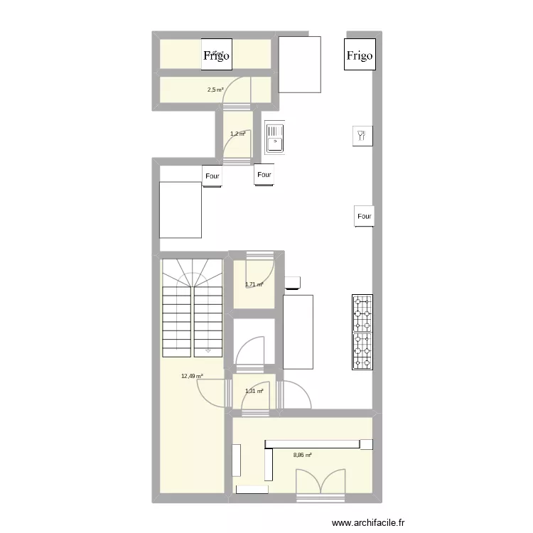 entreprise Hurtel plan. Plan de 7  et 31 m²