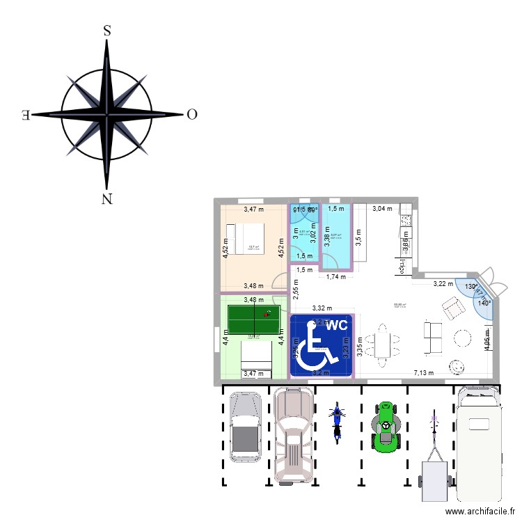 Certeju 2. Plan de 6 pièces et 107 m2