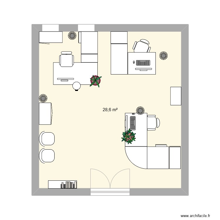 Bureau 138 Géraldine Ludo Jérémy. Plan de 1 pièce et 29 m2