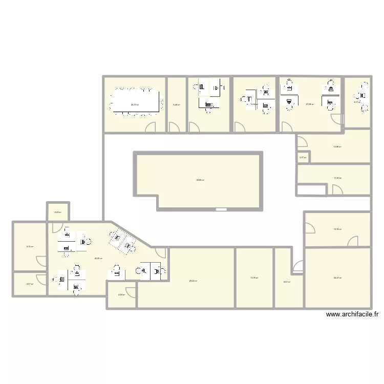 Plan RDC gauche_avril2026. Plan de 20  et 303 m²